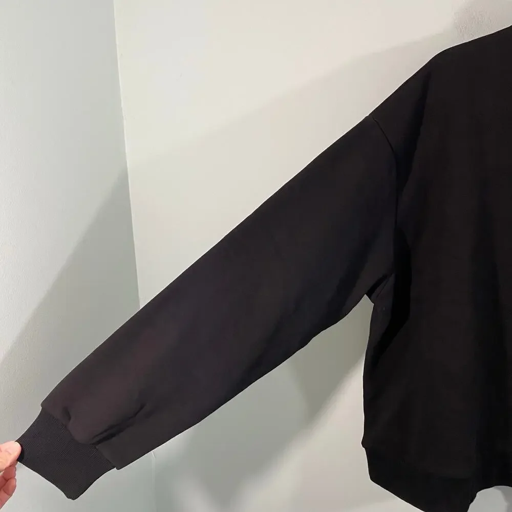 White Fox Boutique Black Sweatshirt with Pink Lettering - Picture 7 of 9